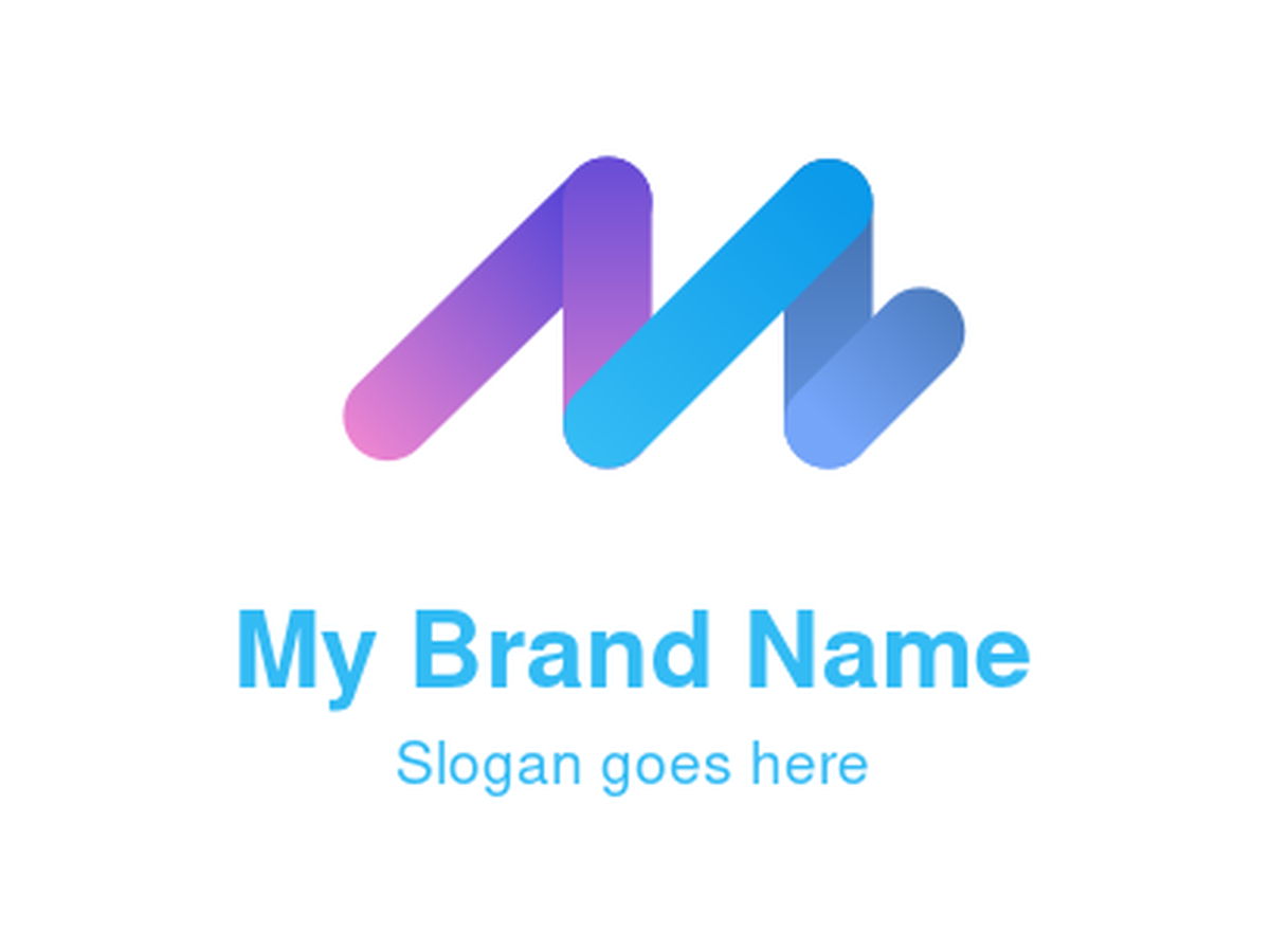 Modern Gradient 'M' Letter Wavy Ribbon Logo Design for Innovative Tech Startups, Creative Agencies, Digital Marketing Solutions, and Dynamic Communication Platforms